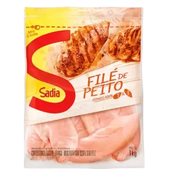 Oferta de FILE PEITO FRANGO CONGELADO SADIA IQF 1KG por R$31,49 em RECIBOM