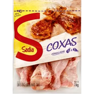 Oferta de COXA FRANGO CONGELADA SADIA 1KG PACOTE por R$12,79 em RECIBOM