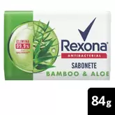 Oferta de Sabonete Em Barra Rexona Antibacterial Bamboo E Aloe Vera 84g por R$3,32 em Rede Compras