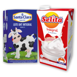 Oferta de Leite Longa Vida Integral Selita ou Santa Clara UHT • 1L por R$3,99 em Rede Supermarket