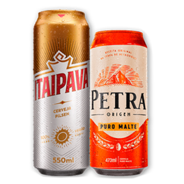 Oferta de Cerveja Itaipava Pilsen Latão 550ml ou Cerveja Petra Puro Malte • Latão 473ml por R$3,49 em Rede Supermarket