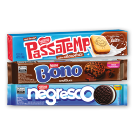 Oferta de Biscoito Recheado Passatempo Nestlé • 130g ou Biscoito Recheado Bono Nestlé Sabores • 90g ou Biscoito Recheado Negresco Nestlé Sabores • 90g por R$1,89 em Rede Supermarket