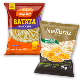 Oferta de Batata Palito Pré-frita Newbraz ou Easychef Congelada • Pacote 2kg por R$19,97 em Rede Supermarket