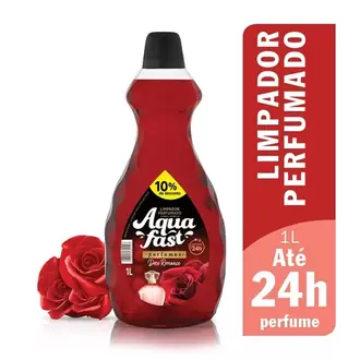 Oferta de Limpador Perfumado Doce Romance Aquafast 1L por R$5,99 em Rede Top