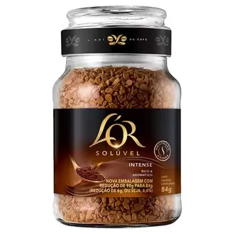 Oferta de Café Solúvel Intense L'or 84g por R$17,99 em Rede Top