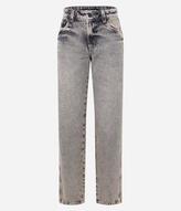 Oferta de Calça Reta Cintura Média em Jeans Dirty Washed por R$159,9 em Renner