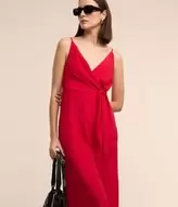 Oferta de Vestido Midi em Crepe com Transpasse com Amarração por R$199,9 em Renner