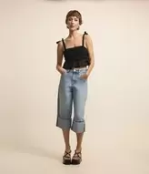 Oferta de Calça Reta em Jeans com Barra Larga Virada por R$179,9 em Renner