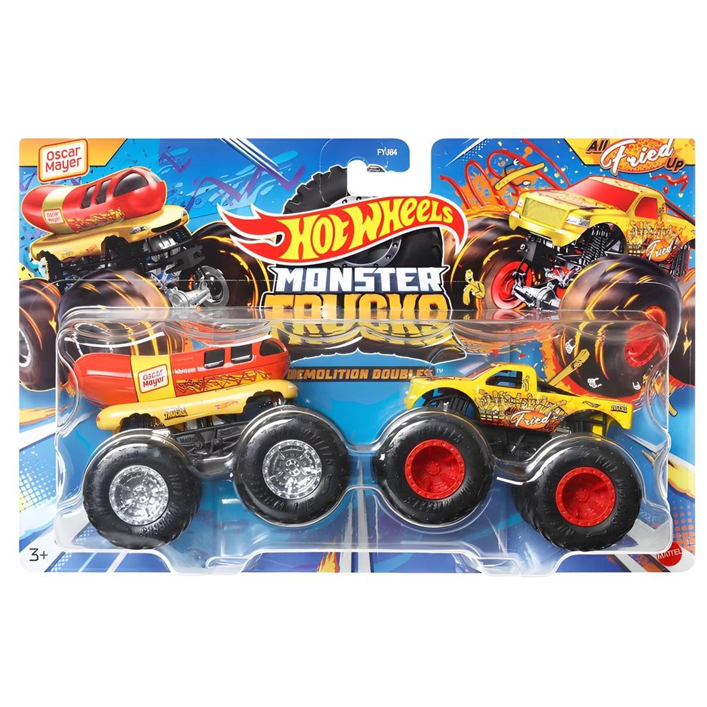 Oferta de Carrinhos Hot Wheels Monster Trucks Oscar Mayer vs All Fried Up 1:64 - Mattel por R$168,82 em Ri Happy