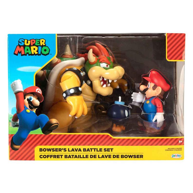 Oferta de Conjunto com 3 Bonecos Mario vs Bowser - Super Mario por R$329,99 em Ri Happy