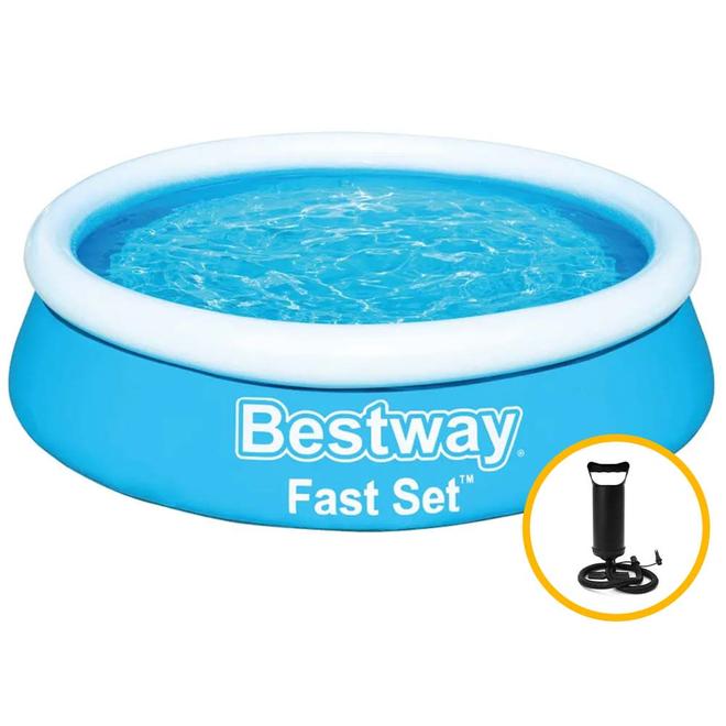 Oferta de Piscina Inflável Fast Set 940 Litros + Bomba de Inflar Bestway por R$179,99 em Ri Happy