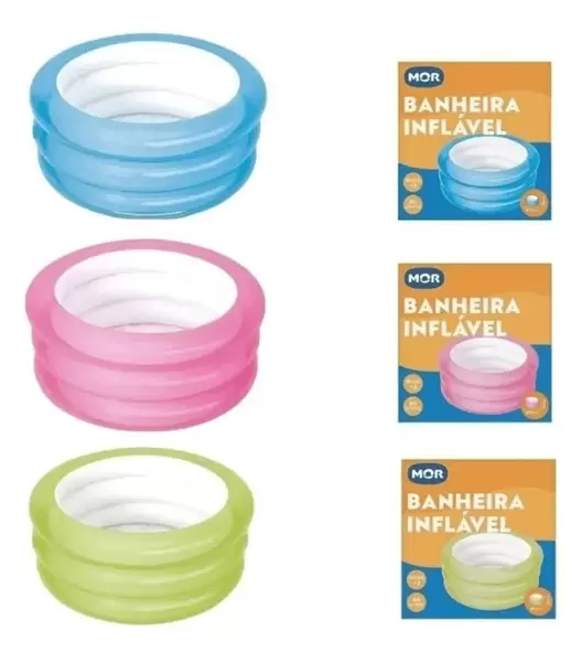 Oferta de Banheira Infantil Inflável 80 Litros - Cores Sortidas - MOR por R$63,99 em Ri Happy