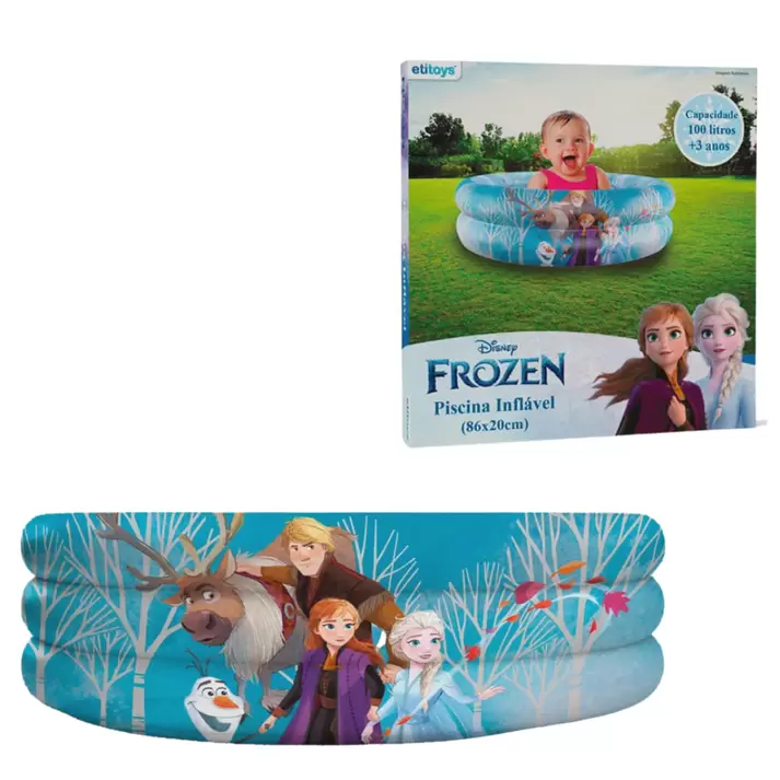 Oferta de Piscina Inflável Frozen Caixa 100 Litros 86x20 cm - Etitoys por R$71,88 em Ri Happy