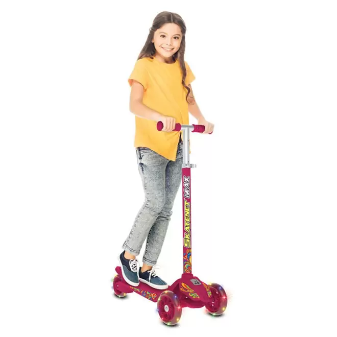 Oferta de Patinete Skatenet Max Rodas com Led - Rosa - Bandeirante por R$459,99 em Ri Happy