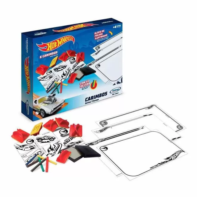 Oferta de Conjunto de Artes e Atividades - Hot Wheels - Carimbos - Xalingo por R$44,99 em Ri Happy