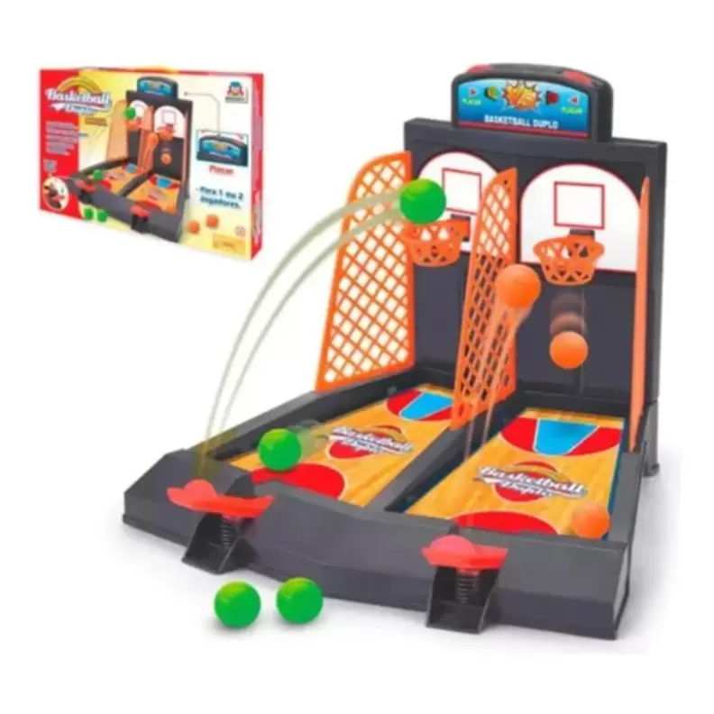 Oferta de JOGO BASQUETE BRINQUEDO BASKETBALL DUPLO JOGO COM PLACAR  0702 BRASKIT por R$89,99 em Ri Happy