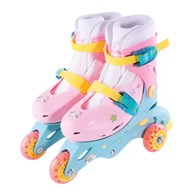 Oferta de Patins Colorido Triline Unicórnio Tamanho 30 ao 33 Ajustável  Fenix por R$429,9 em Ri Happy