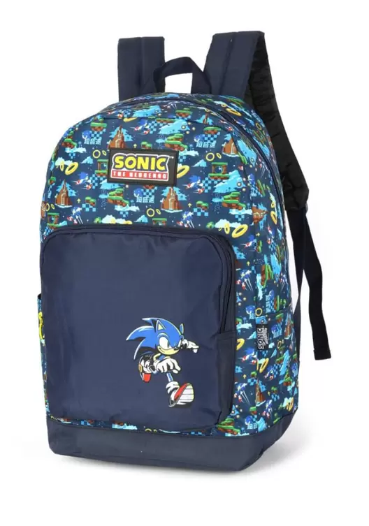 Oferta de Mochila Escolar de Costas Do Sonic Azul Luxcel por R$176,3 em Ri Happy