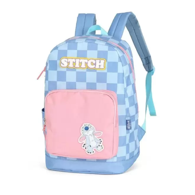 Oferta de Mochila Escolar De Costas Stitch Azul - Luxcel por R$172,38 em Ri Happy