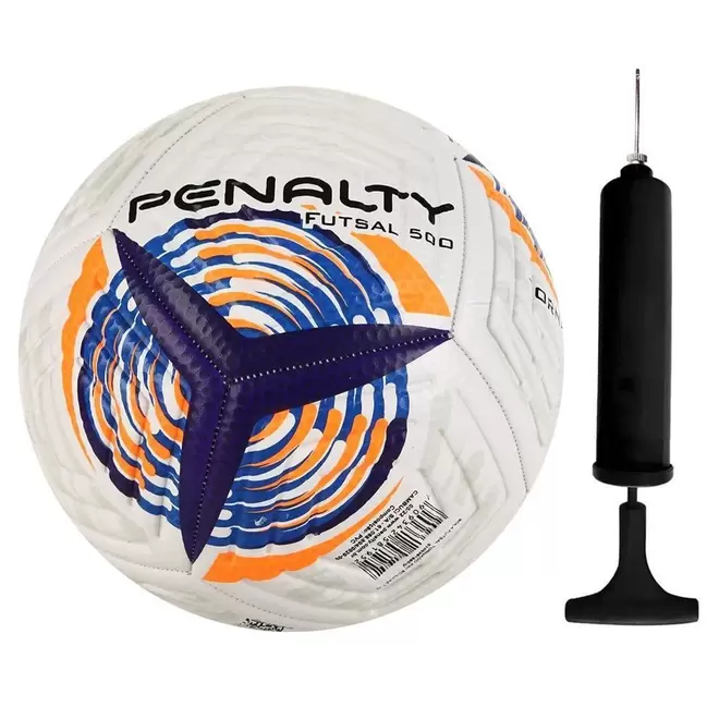 Oferta de Kit Bola Futsal Penalty Tornado XXII + Bomba de Ar por R$149,9 em Ri Happy