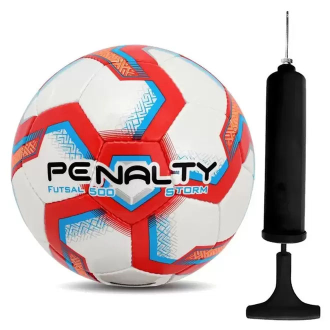 Oferta de Kit Bola Futsal Penalty Storm XXIII + Bomba de Ar por R$139,9 em Ri Happy