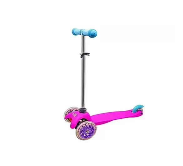 Oferta de Patinete Infantil Menina 3 Rodas Com Luz Led Suporta 30Kg Roxo Com Azul Best Race por R$249,99 em Ri Happy
