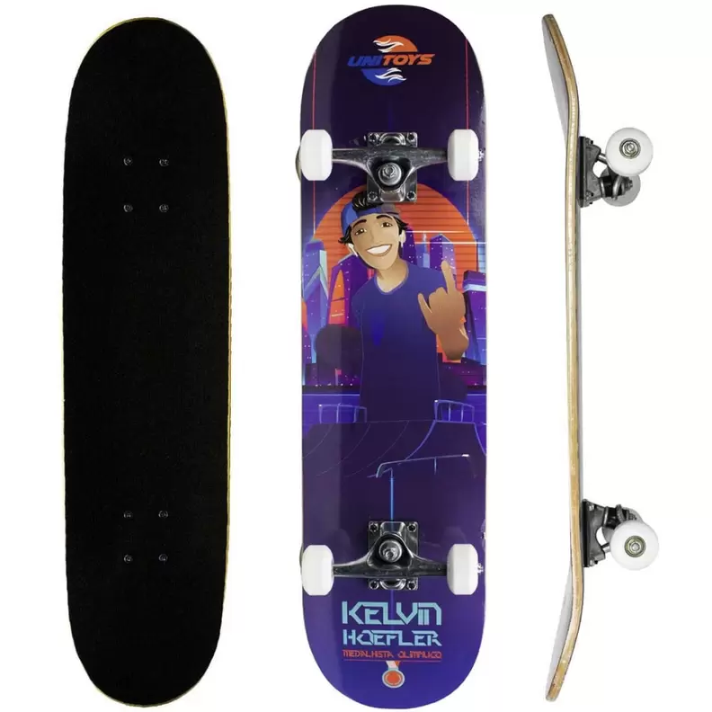 Oferta de Skate Kelvin Hoefler Semi Pro Roxo Rolamento Abec 5 - Unitoys por R$269,9 em Ri Happy