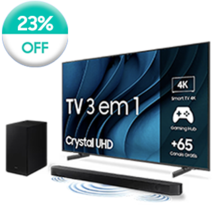 Oferta de Combo Smart TV 65 polegadas Crystal UHD 4K 65CU8000 + Soundbar HW-Q600C por R$4749,05 em Samsung