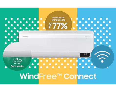 Oferta de Ar Condicionado Split Inverter WiFi  WindFree Connect 12.000 BTUs Frio Branco por R$3239,1 em Samsung