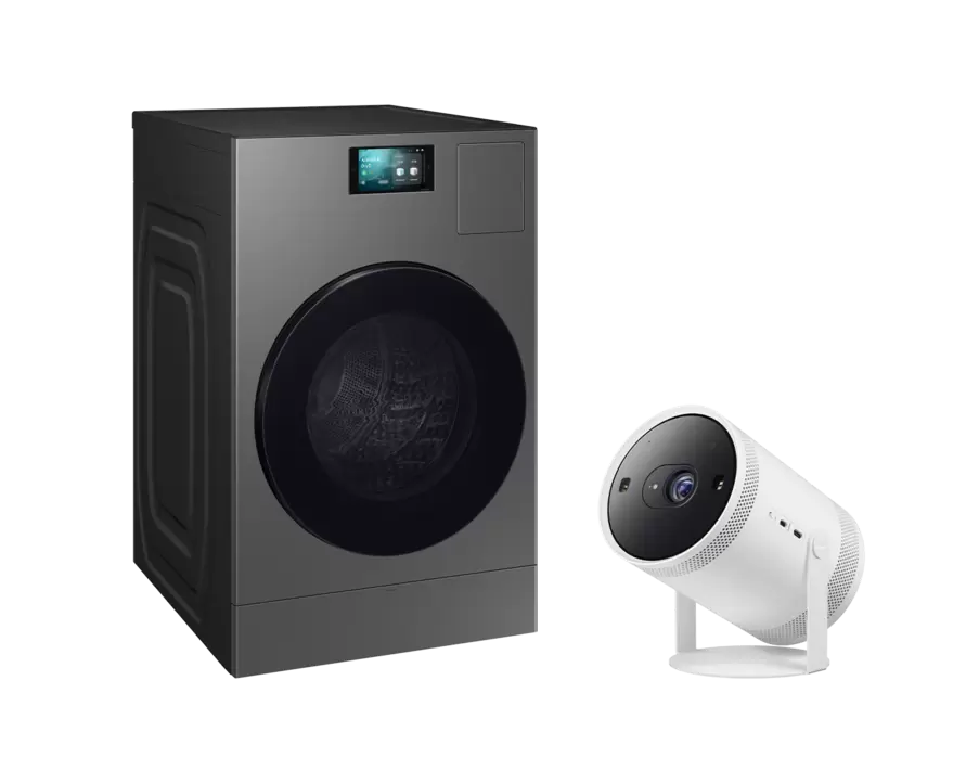 Oferta de Combo Lava e Seca Bespoke AI Heatpump WD20D Inox 20kg 127V + The Freestyle 2nd Gen. por R$24398 em Samsung