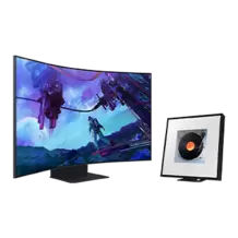 Oferta de Combo Monitor Gamer Odyssey Ark 55" 2nd Gen + Music Frame Samsung LS60D por R$19498,75 em Samsung