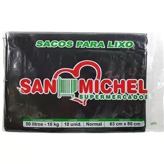 Oferta de Saco para Lixo San Michel Preto 50L com 10Un por R$5,19 em San Michel Supermercados