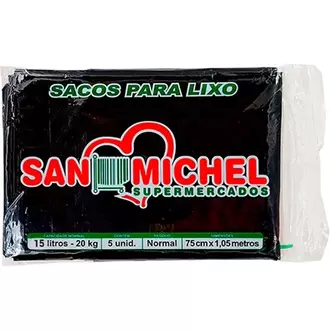 Oferta de Saco para Lixo 15L Preto San Michel 5Un por R$5,19 em San Michel Supermercados