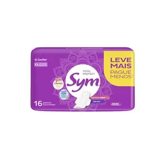 Oferta de Absorvente com Abas Total Protect Suave Leve Mais Pague Menos Sym 16un por R$8,44 em San Michel Supermercados