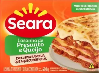 Oferta de Lasanha de Presunto E Queijo Seara 600g por R$14,17 em San Michel Supermercados