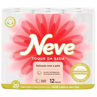 Oferta de Papel Higiênico Dermacare Folha Dupla 20m Toque Seda Neve 12 Rolos por R$21,97 em San Michel Supermercados