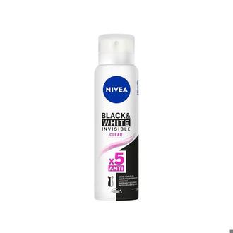 Oferta de Desodorante Antitranspirante Aerossol Invisible Black & White Clear Nivea 150ml por R$12,98 em Santa Cruz Supermercados