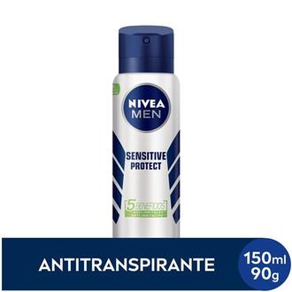 Oferta de Desodorante Aerosol Men Sensitive Protect Nivea150ml por R$12,98 em Santa Cruz Supermercados