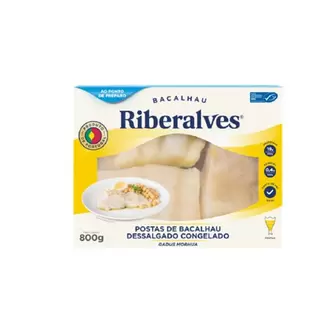 Oferta de Postas de Bacalhau Gadus Morhua Riberalves 800G por R$59,98 em Santa Cruz Supermercados