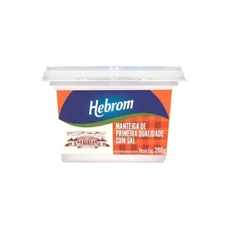 Oferta de Manteiga Hebrom de Primeira Qualidade com Sal Pote 200G por R$9,6 em Santa Cruz Supermercados