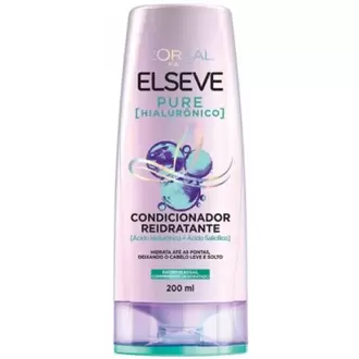 Oferta de Condicionador Reidratante Elseve Pure Hialurônico L'oréal Paris 200Ml por R$16,98 em Santa Cruz Supermercados