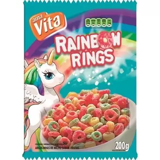 Oferta de Cereal Matinal Ama Vita Corn Flakes Rainbow Rings 200g por R$6,75 em Santa Cruz Supermercados