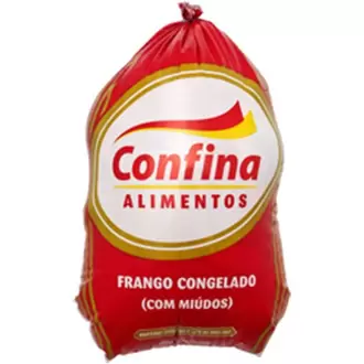 Oferta de Frango Inteiro Congelado Confina por R$7,98 em Santa Cruz Supermercados