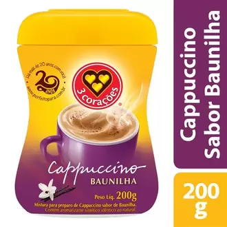 Oferta de Cappuccino Baunilha 3 Corações Pote 200g por R$13,99 em São Roque Supermercados