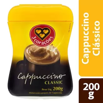 Oferta de Cappuccino Classic 3 Corações Pote 200g por R$13,99 em São Roque Supermercados