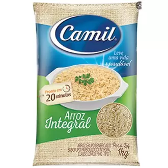 Oferta de Arroz Parboilizado Integral Camil 1kg por R$9,39 em Serrano Supermercado