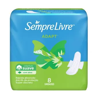 Oferta de Absorvente Externo Adapt com Abas Suave Sempre Livre 8un por R$5,79 em Serrano Supermercado