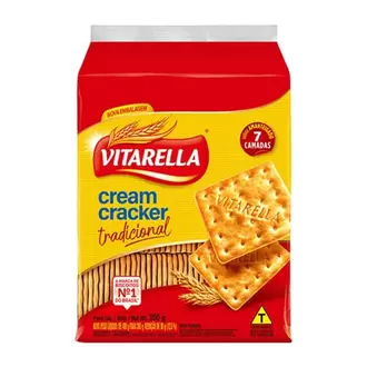 Oferta de Biscoito Cream Cracker Tradicional Vitarella 350G por R$5,79 em Serrano Supermercado