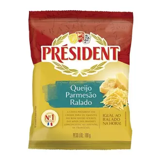 Oferta de Queijo Parmesão Ralado Président 100g por R$4,99 em Super Apolo