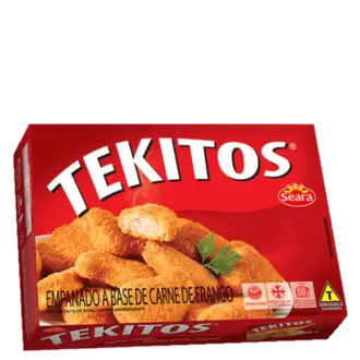 Oferta de EMPANADO FRANGO SEARA TEKITOS 300G por R$9,99 em Super Lagoa